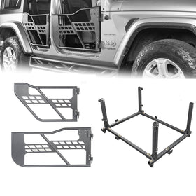 Hooke Road Tubular Door & Rock Crawler Door Storage(18-24 Jeep Wrangler JL & Jeep Gladiator JT 4 Doors)